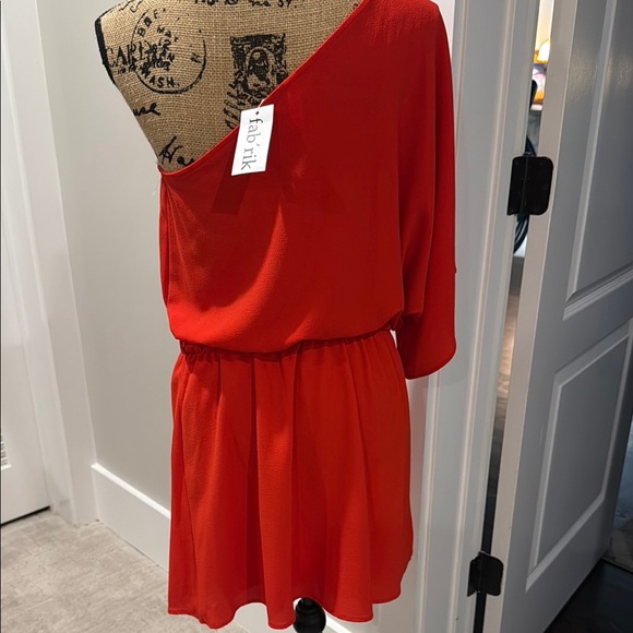 fab'rik Vibrant Red One-Shoulder Dress - Picture 2 of 4